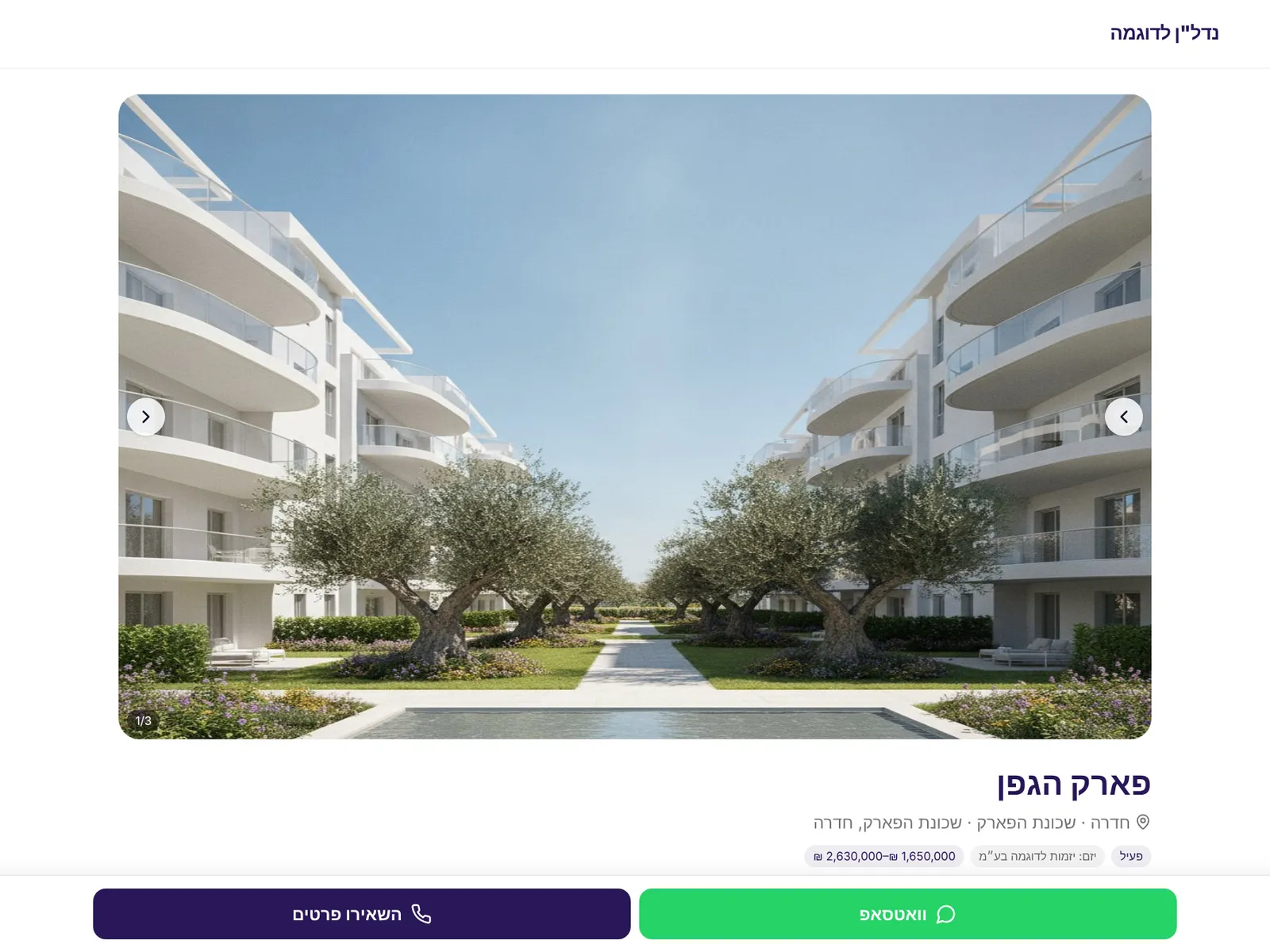 דף פרויקט חכם בלידלי פרויקטים